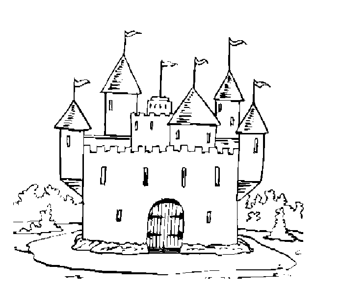Раскраска: Замок (Здания и Архитектура) #62092 - Бесплатные раскраски для печати