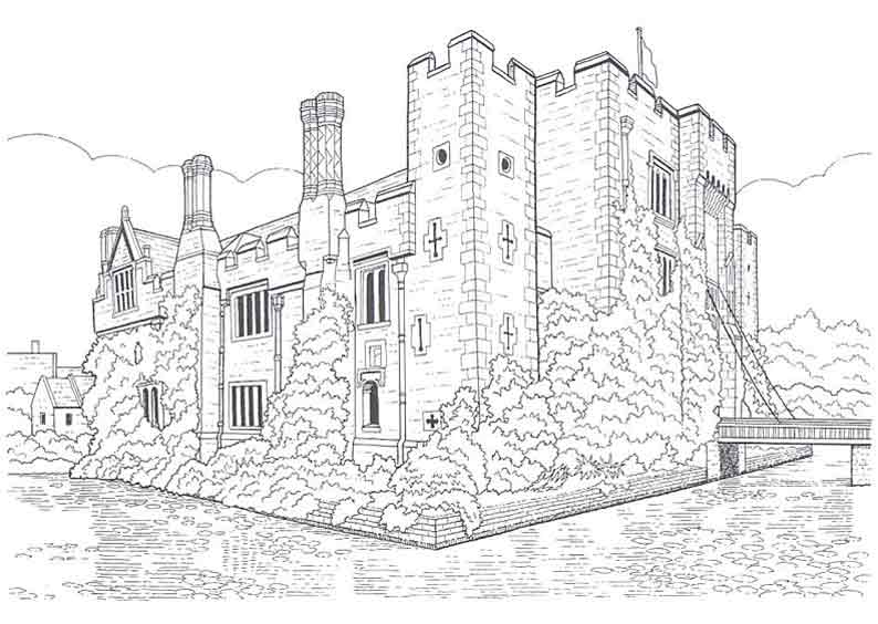 Раскраска: Замок (Здания и Архитектура) #62093 - Бесплатные раскраски для печати