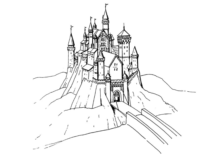 Раскраска: Замок (Здания и Архитектура) #62109 - Бесплатные раскраски для печати