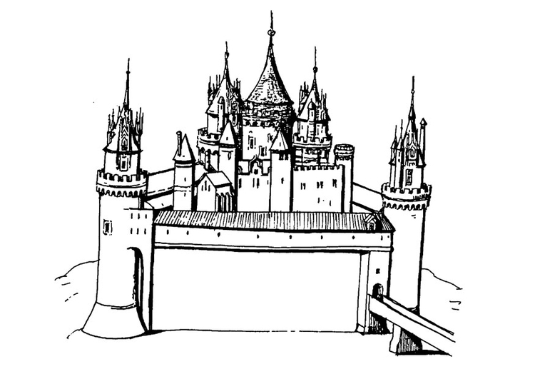 Раскраска: Замок (Здания и Архитектура) #62116 - Бесплатные раскраски для печати