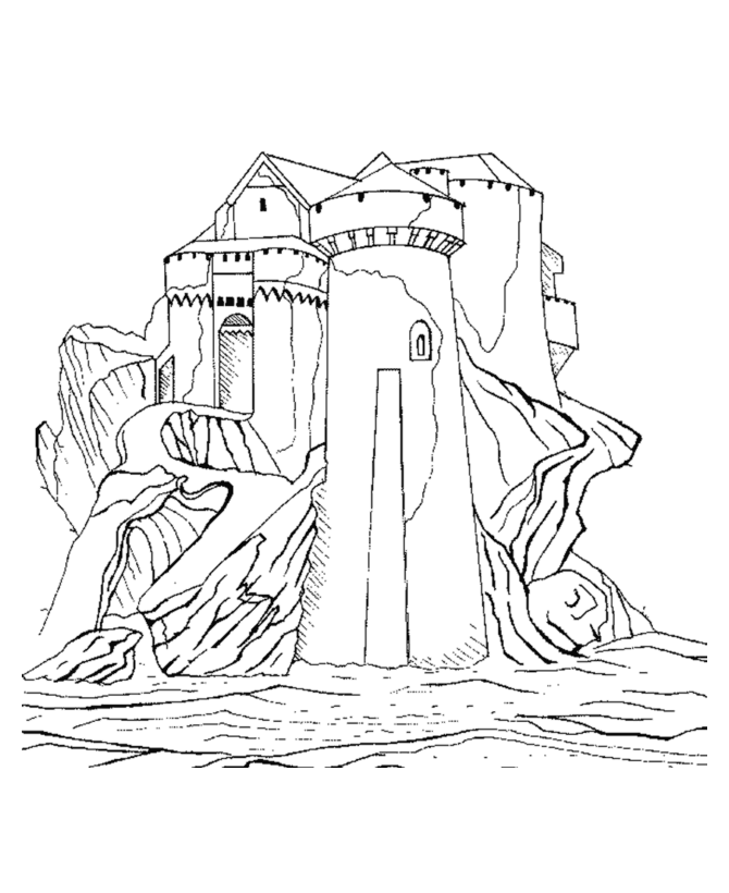 Раскраска: Замок (Здания и Архитектура) #62271 - Бесплатные раскраски для печати