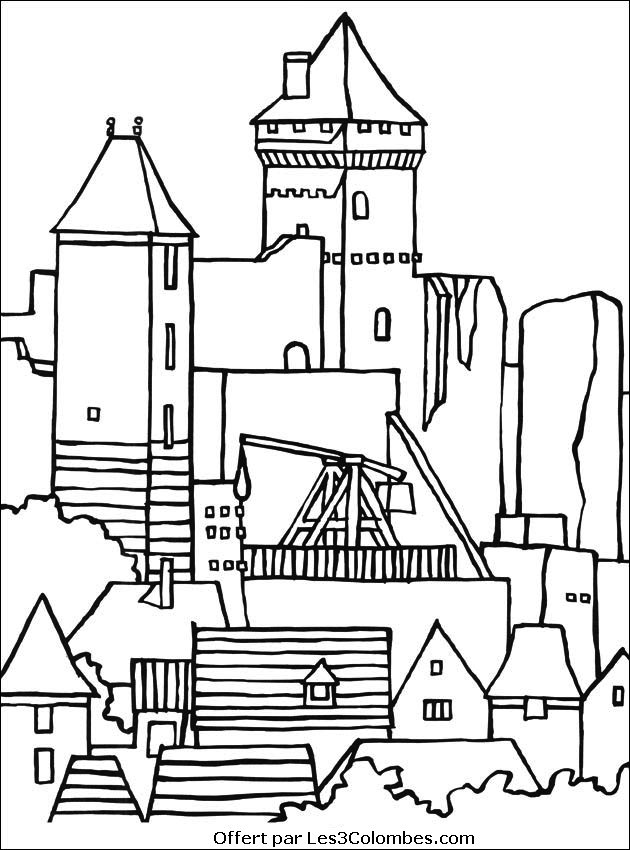 Раскраска: Замок (Здания и Архитектура) #62276 - Бесплатные раскраски для печати