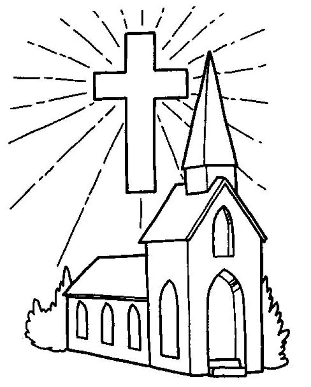 Раскраска: церковь (Здания и Архитектура) #64158 - Бесплатные раскраски для печати