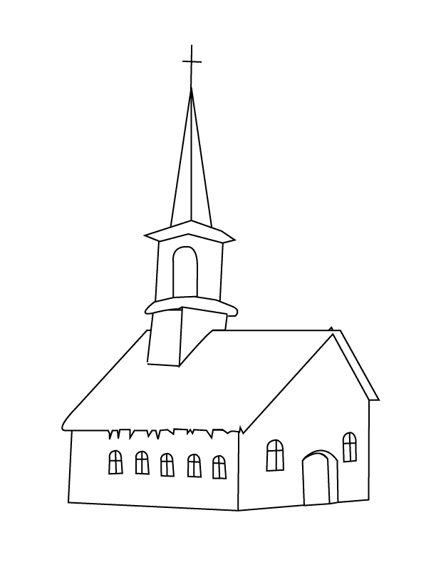 Раскраска: церковь (Здания и Архитектура) #64163 - Бесплатные раскраски для печати