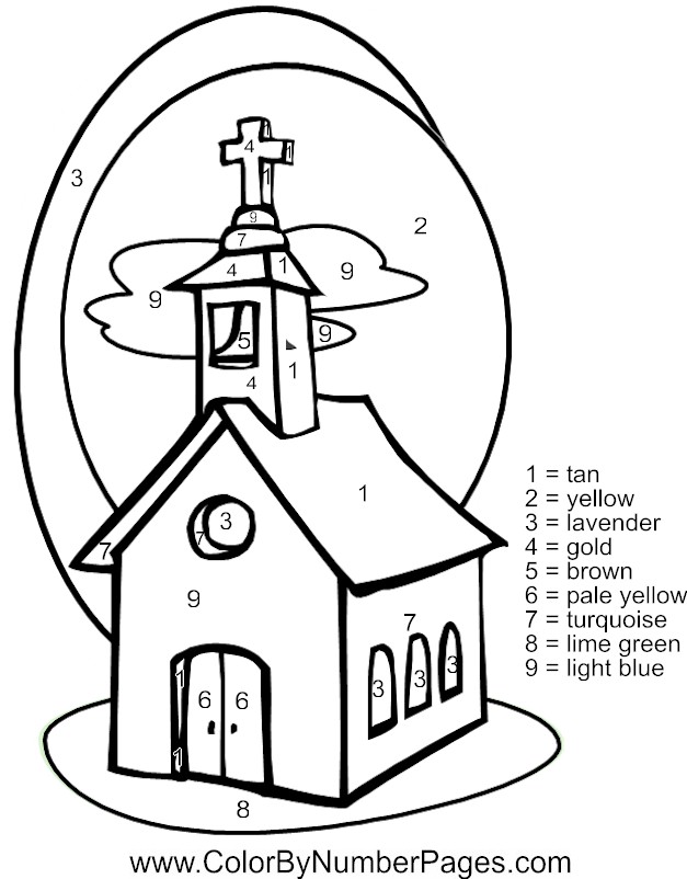 Раскраска: церковь (Здания и Архитектура) #64166 - Бесплатные раскраски для печати