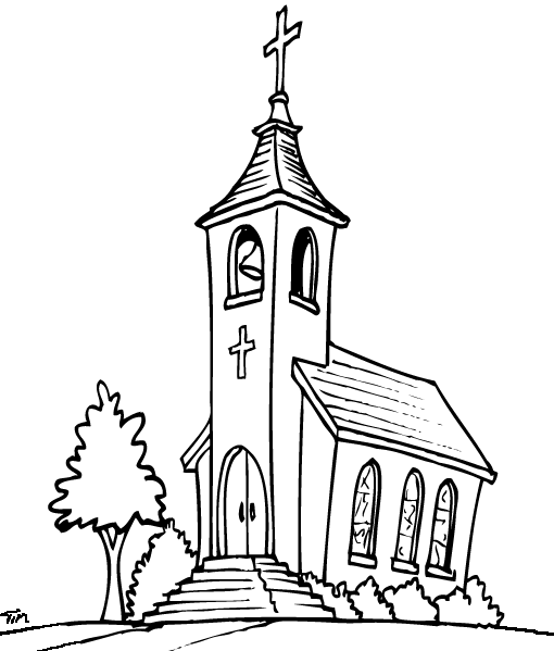 Раскраска: церковь (Здания и Архитектура) #64171 - Бесплатные раскраски для печати