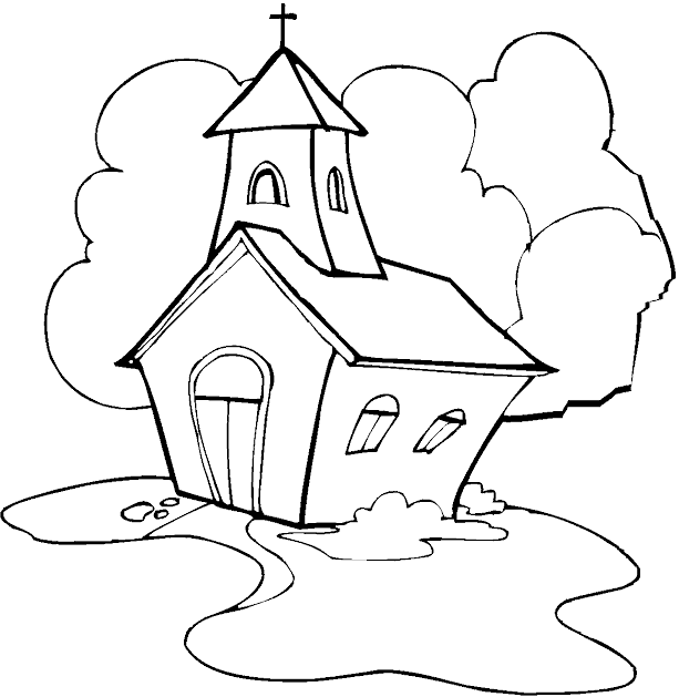 Раскраска: церковь (Здания и Архитектура) #64177 - Бесплатные раскраски для печати