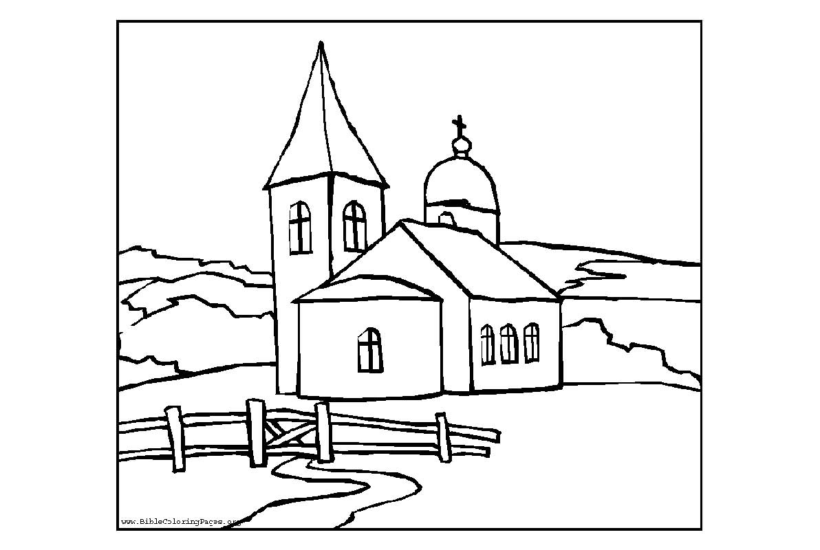 Раскраска: церковь (Здания и Архитектура) #64190 - Бесплатные раскраски для печати