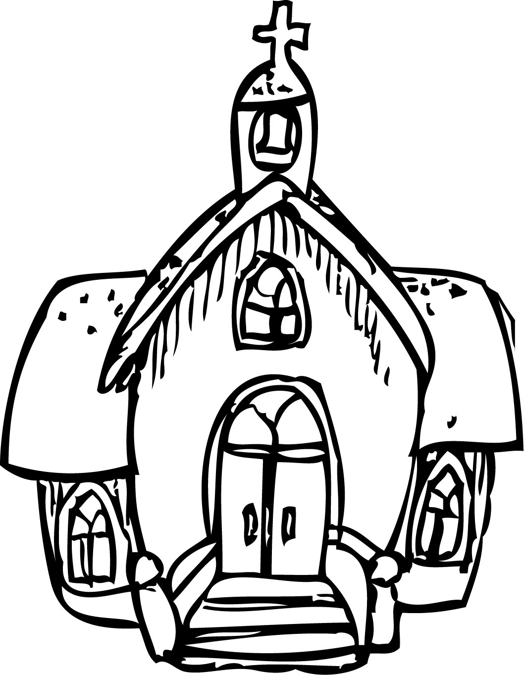 Раскраска: церковь (Здания и Архитектура) #64273 - Бесплатные раскраски для печати