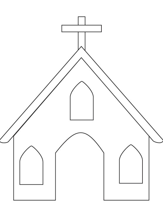 Раскраска: церковь (Здания и Архитектура) #64303 - Бесплатные раскраски для печати