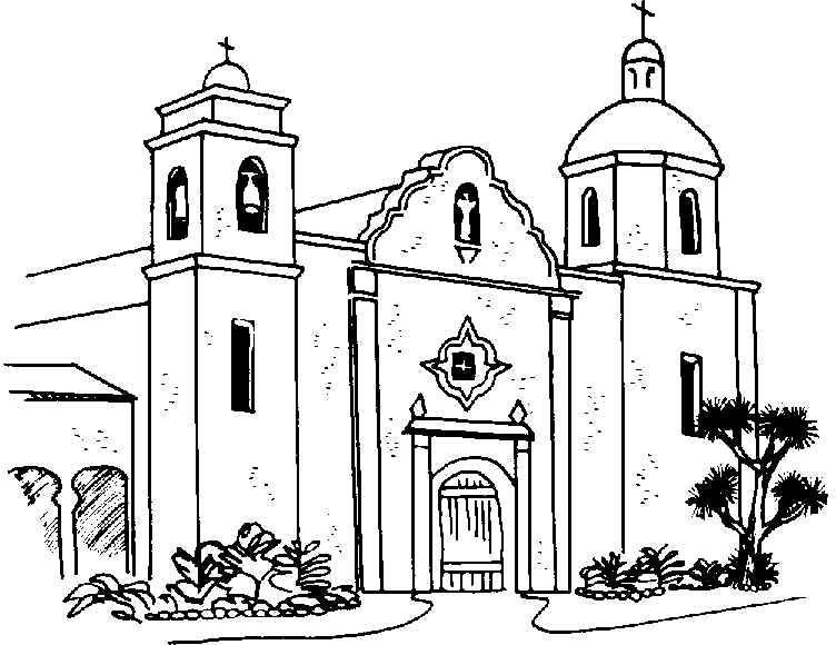 Раскраска: церковь (Здания и Архитектура) #64309 - Бесплатные раскраски для печати