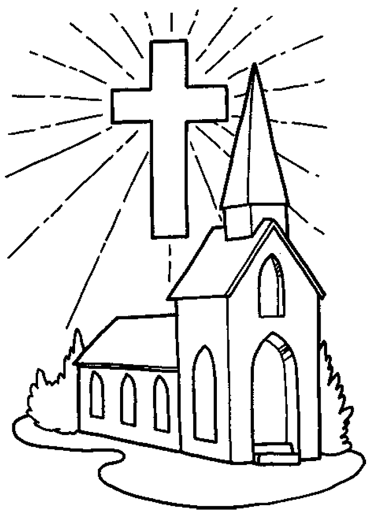 Раскраска: церковь (Здания и Архитектура) #64313 - Бесплатные раскраски для печати
