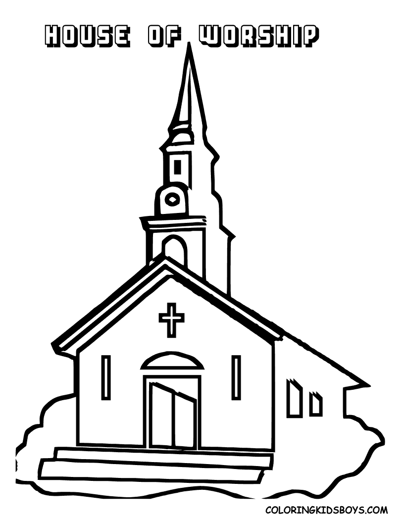 Раскраска: церковь (Здания и Архитектура) #64353 - Раскраски для печати