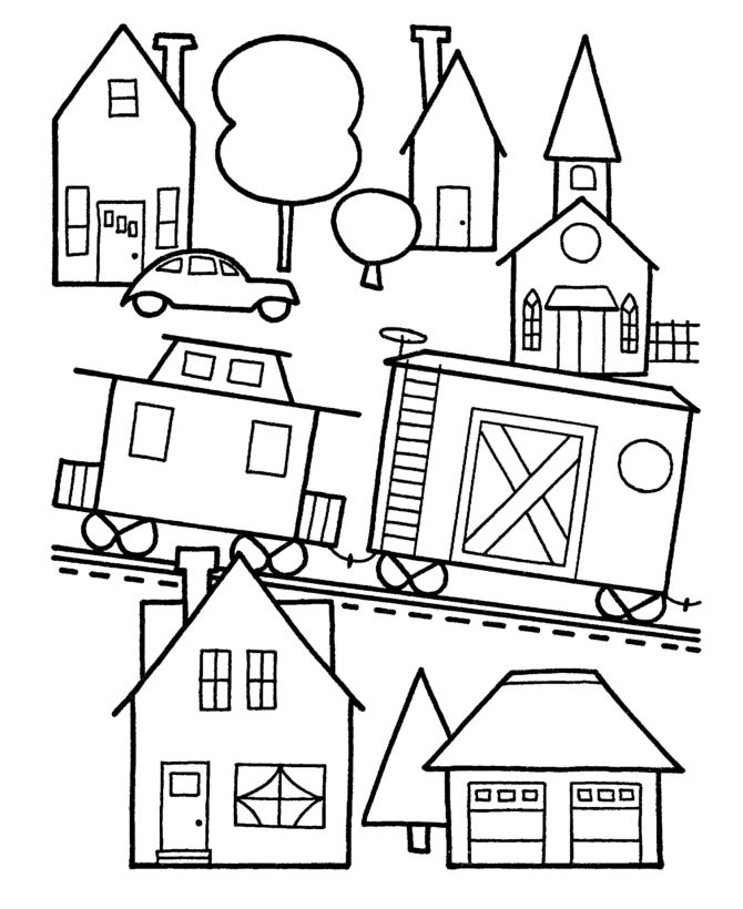 Раскраска: город (Здания и Архитектура) #64842 - Бесплатные раскраски для печати