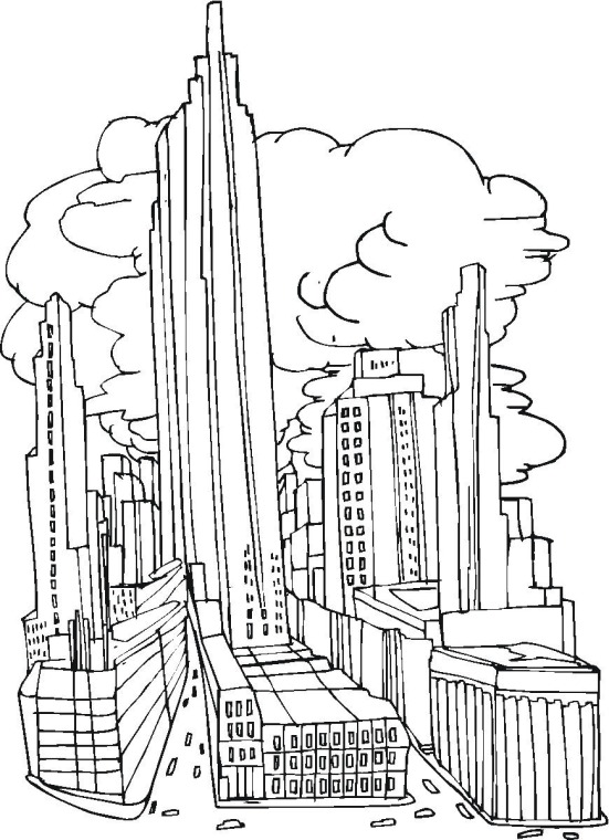 Раскраска: город (Здания и Архитектура) #64916 - Бесплатные раскраски для печати