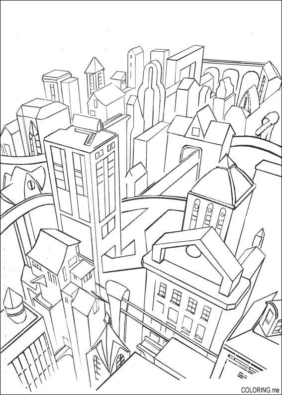 Раскраска: город (Здания и Архитектура) #64919 - Бесплатные раскраски для печати