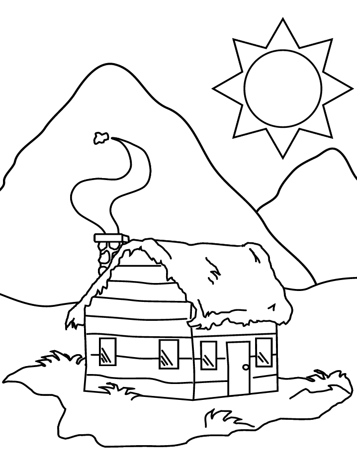 Раскраска: шале (Здания и Архитектура) #169928 - Бесплатные раскраски для печати