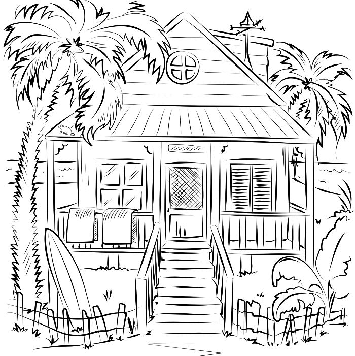 Раскраска: шале (Здания и Архитектура) #169941 - Бесплатные раскраски для печати