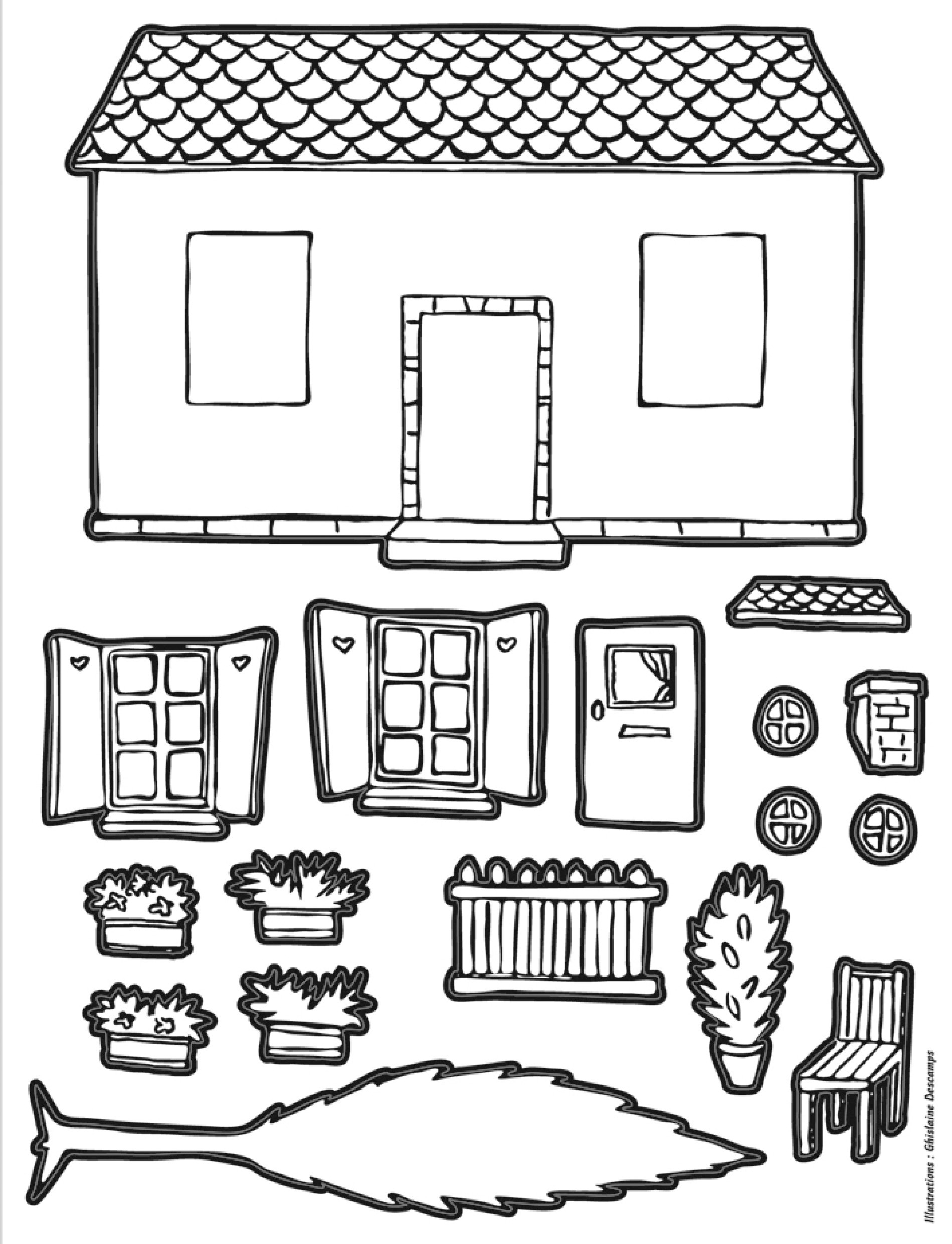 Раскраска: шале (Здания и Архитектура) #169951 - Бесплатные раскраски для печати