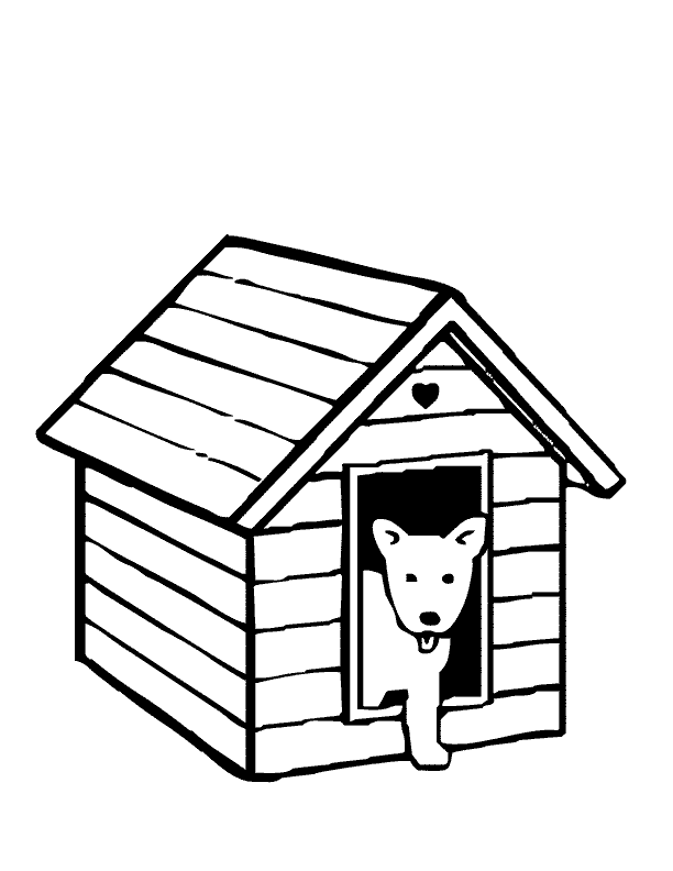 Раскраска: собачья конура (Здания и Архитектура) #62343 - Бесплатные раскраски для печати