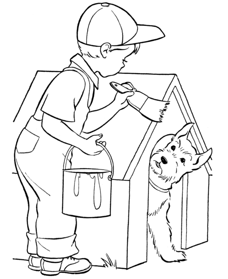 Раскраска: собачья конура (Здания и Архитектура) #62372 - Бесплатные раскраски для печати