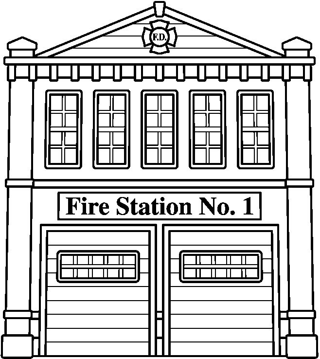 Раскраска: Пожарная станция (Здания и Архитектура) #68476 - Бесплатные раскраски для печати