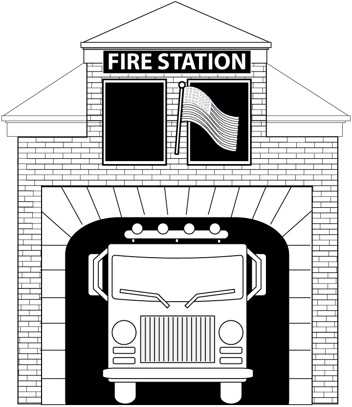Раскраска: Пожарная станция (Здания и Архитектура) #68595 - Бесплатные раскраски для печати