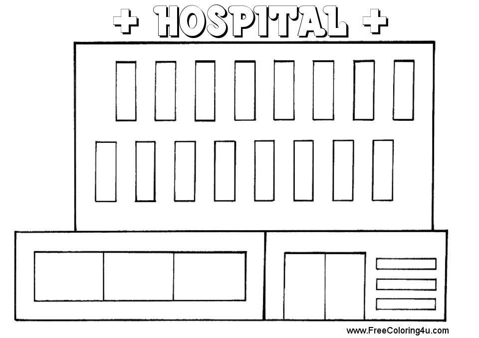 Раскраска: больница (Здания и Архитектура) #61976 - Бесплатные раскраски для печати