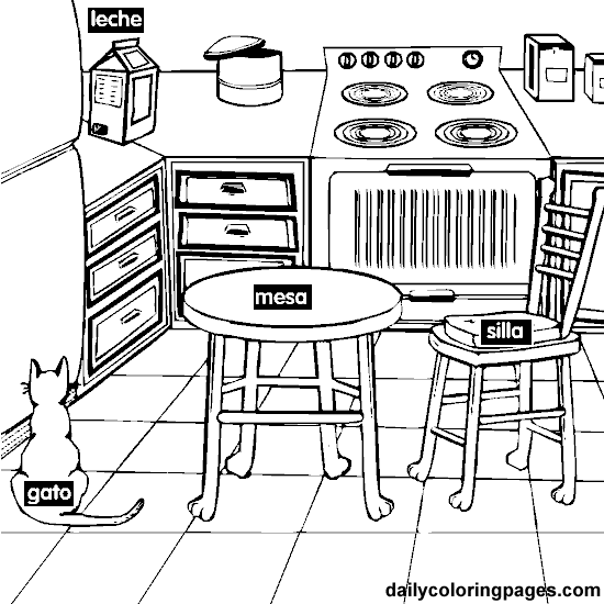 Раскраска: Кухня (Здания и Архитектура) #63525 - Бесплатные раскраски для печати