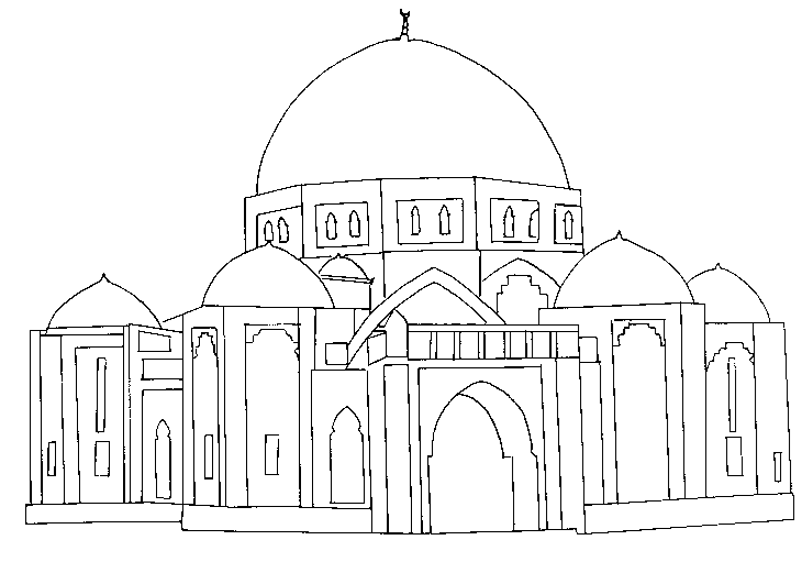 Раскраска: мечеть (Здания и Архитектура) #64514 - Бесплатные раскраски для печати
