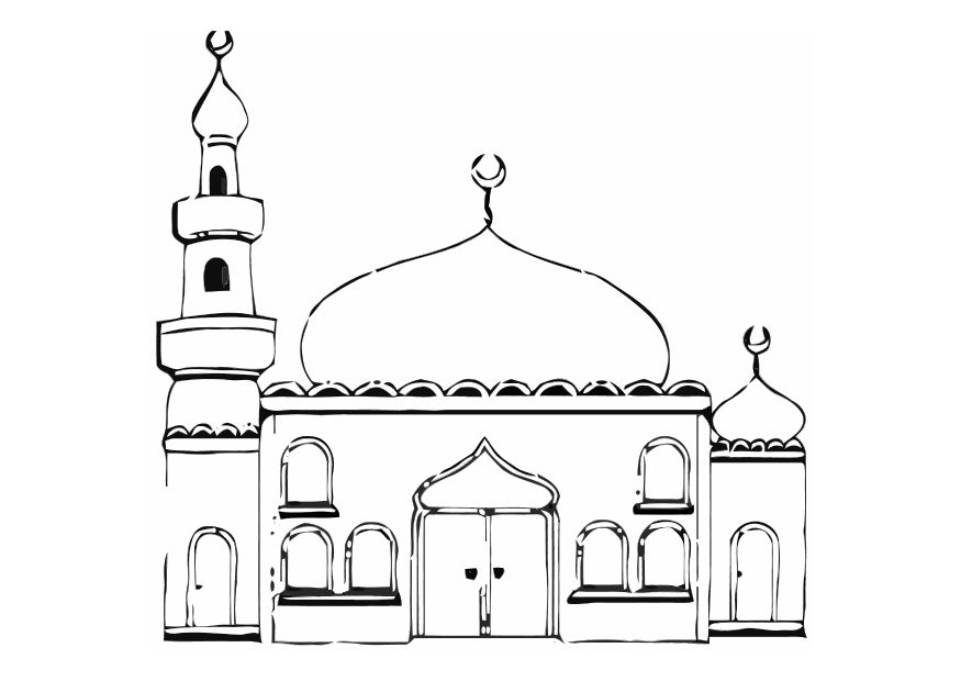 Раскраска: мечеть (Здания и Архитектура) #64519 - Бесплатные раскраски для печати