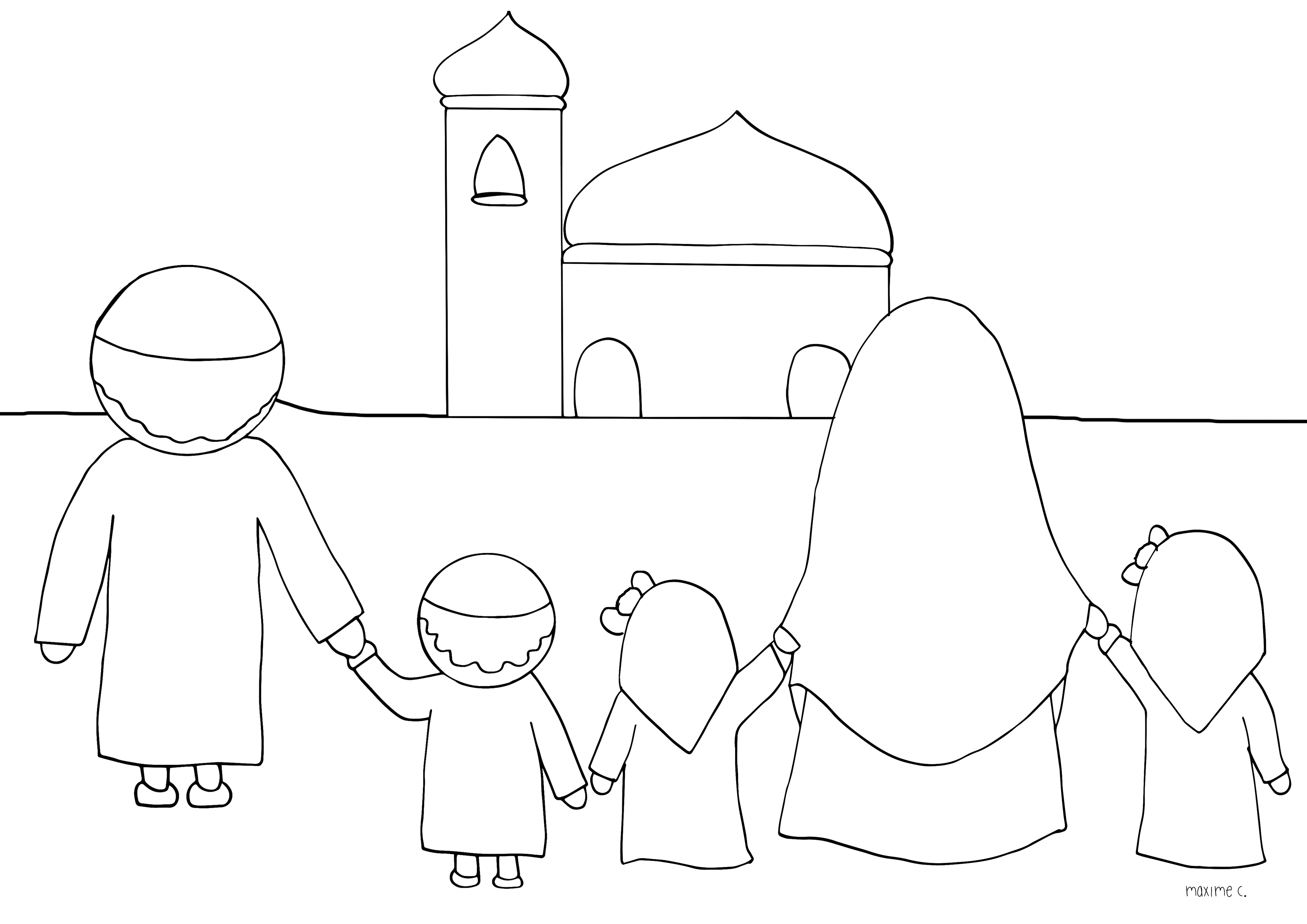 Раскраска: мечеть (Здания и Архитектура) #64521 - Бесплатные раскраски для печати
