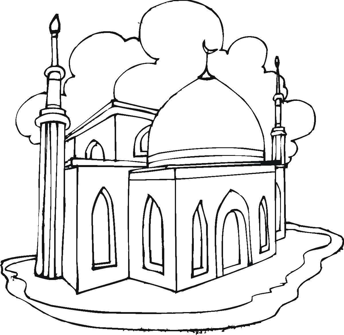 Раскраска: мечеть (Здания и Архитектура) #64526 - Бесплатные раскраски для печати