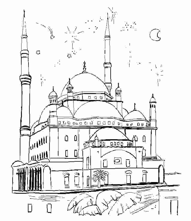 Раскраска: мечеть (Здания и Архитектура) #64531 - Бесплатные раскраски для печати