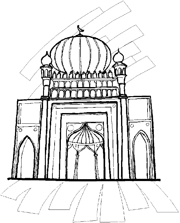 Раскраска: мечеть (Здания и Архитектура) #64556 - Бесплатные раскраски для печати