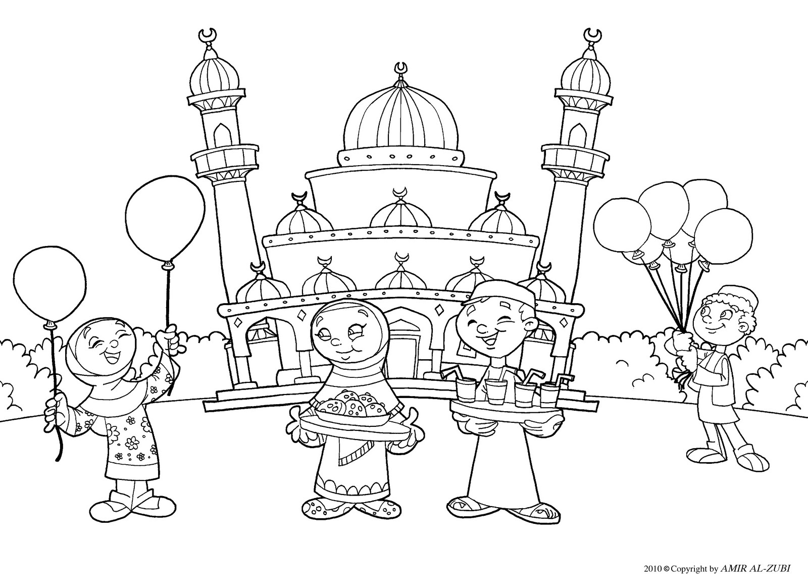 Раскраска: мечеть (Здания и Архитектура) #64573 - Бесплатные раскраски для печати