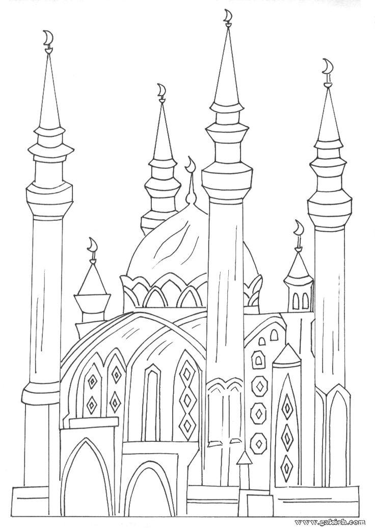 Раскраска: мечеть (Здания и Архитектура) #64593 - Бесплатные раскраски для печати