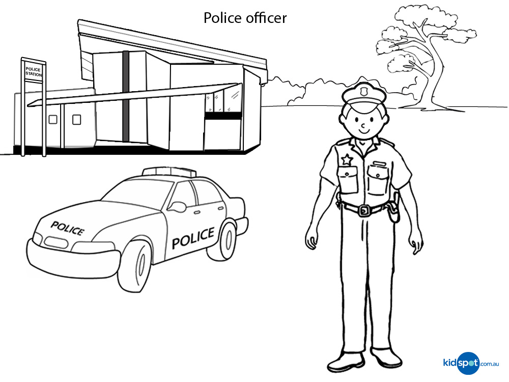 Раскраска: Полицейский участок (Здания и Архитектура) #68915 - Бесплатные раскраски для печати