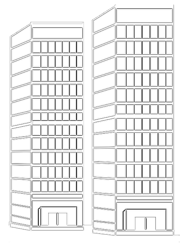 Раскраска: небоскреб (Здания и Архитектура) #65545 - Бесплатные раскраски для печати