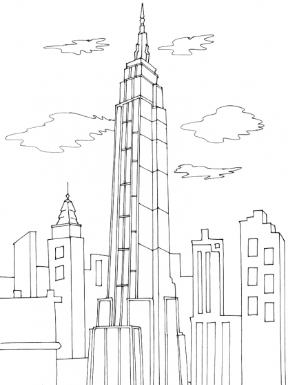 Раскраска: небоскреб (Здания и Архитектура) #65549 - Бесплатные раскраски для печати
