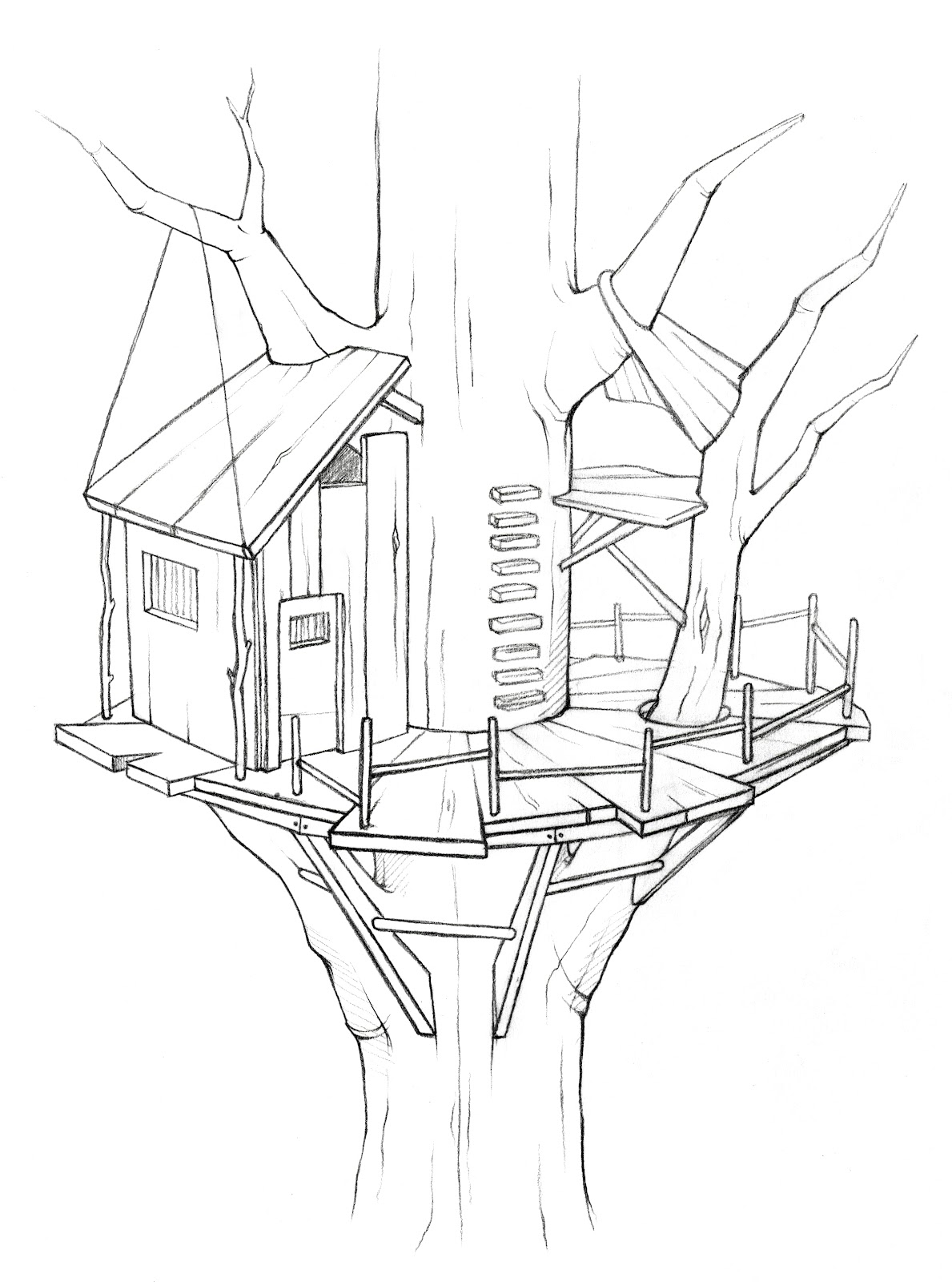 Раскраска: Treehouse (Здания и Архитектура) #66020 - Бесплатные раскраски для печати