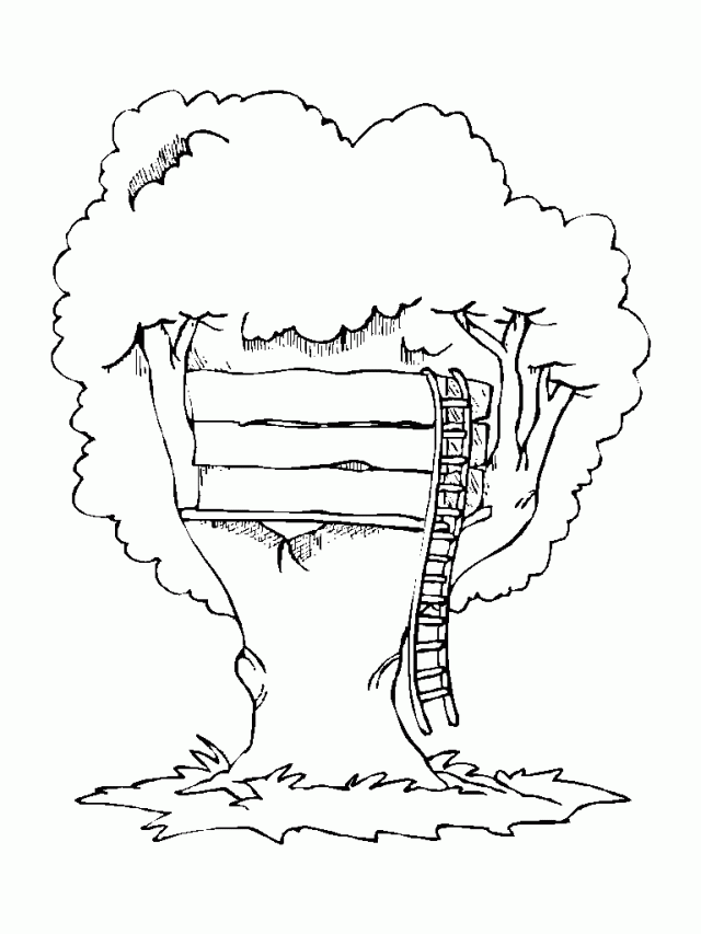Раскраска: Treehouse (Здания и Архитектура) #66026 - Бесплатные раскраски для печати