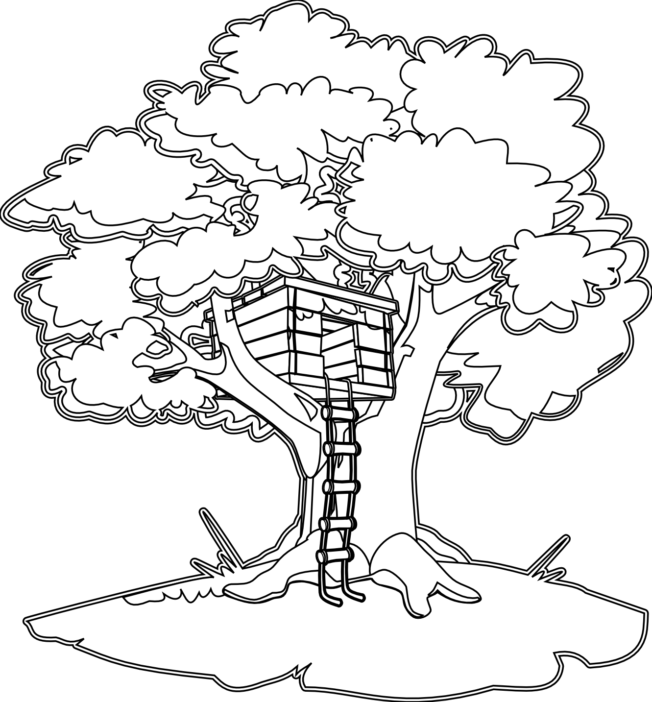 Раскраска: Treehouse (Здания и Архитектура) #66029 - Бесплатные раскраски для печати
