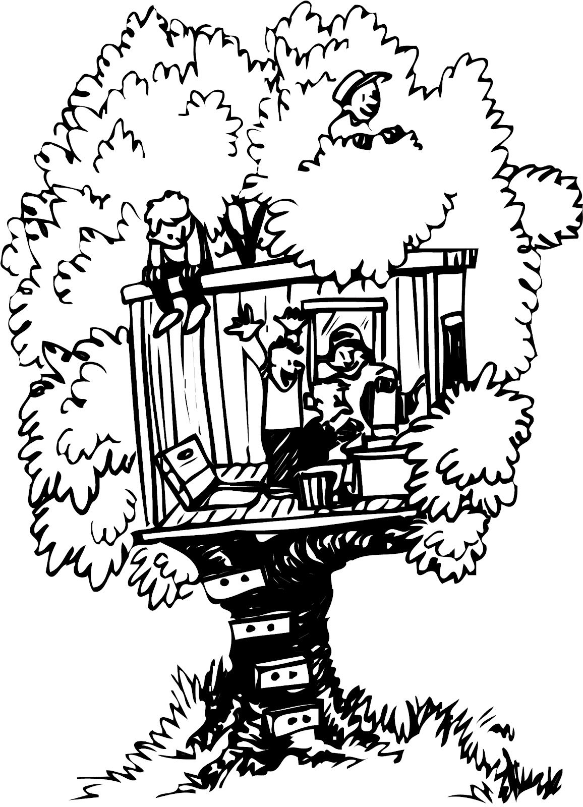 Раскраска: Treehouse (Здания и Архитектура) #66030 - Бесплатные раскраски для печати