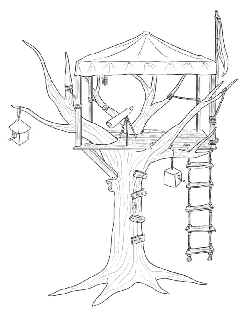 Раскраска: Treehouse (Здания и Архитектура) #66032 - Бесплатные раскраски для печати