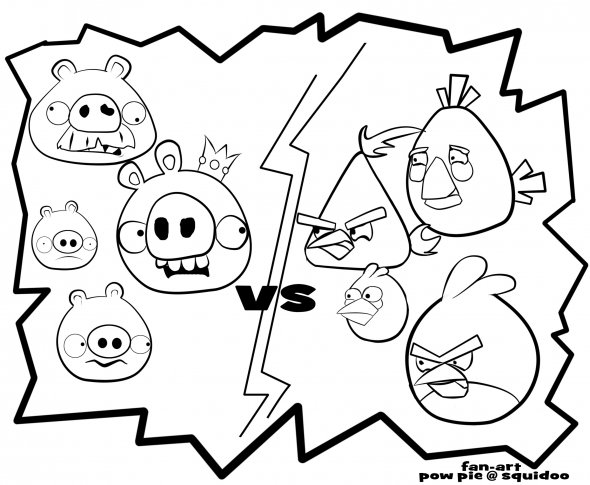 Раскраска: Angry Birds (мультфильмы) #25055 - Бесплатные раскраски для печати