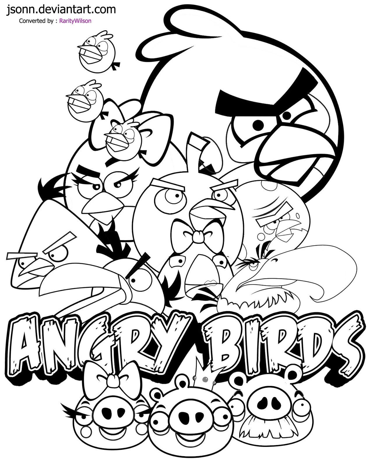 Раскраска: Angry Birds (мультфильмы) #25066 - Бесплатные раскраски для печати
