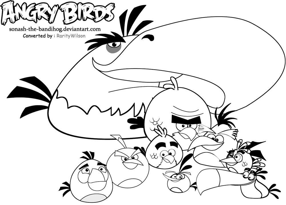 Раскраска: Angry Birds (мультфильмы) #25086 - Бесплатные раскраски для печати
