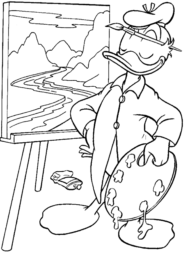 Раскраска: Дональд Дак (мультфильмы) #30147 - Бесплатные раскраски для печати