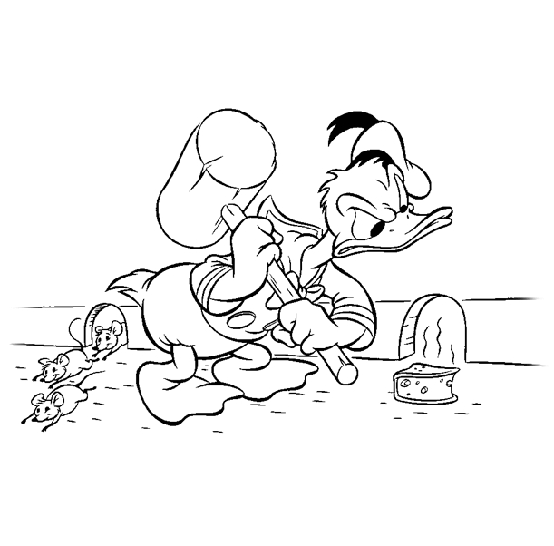 Раскраска: Дональд Дак (мультфильмы) #30150 - Бесплатные раскраски для печати